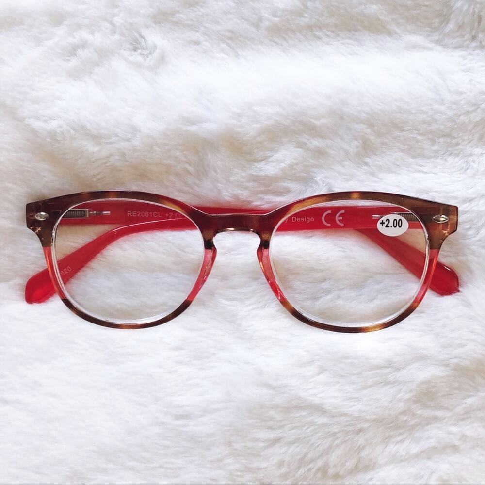 Lexi Red & Brown Round Rim Reader Glasses - Picture 11 of 12